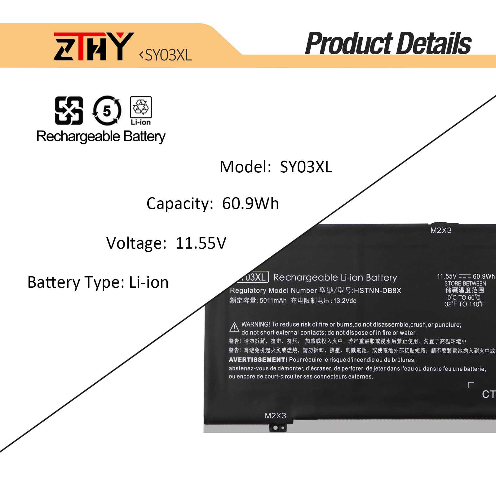 Amazon.com: ZTHY SY03XL Laptop Battery Replacement for HP